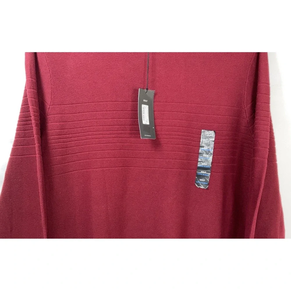 NWT Men's Shaquille O'Neal Big & Tall‎ Crew Neck Sweater Merlot Red 2XLT